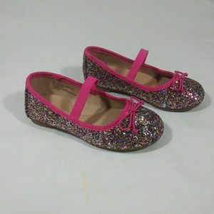 Girls pink glitter sparkling flats